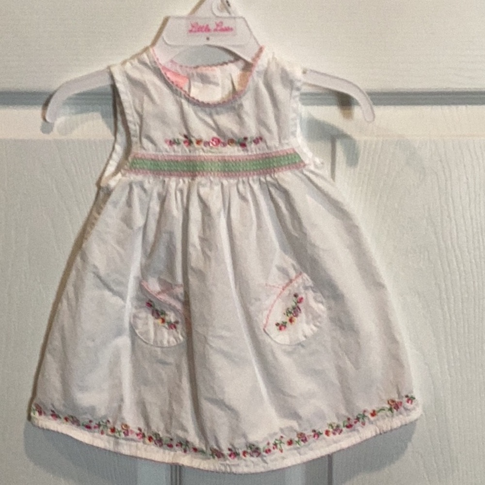 White Floral Embroidered Baby Dress